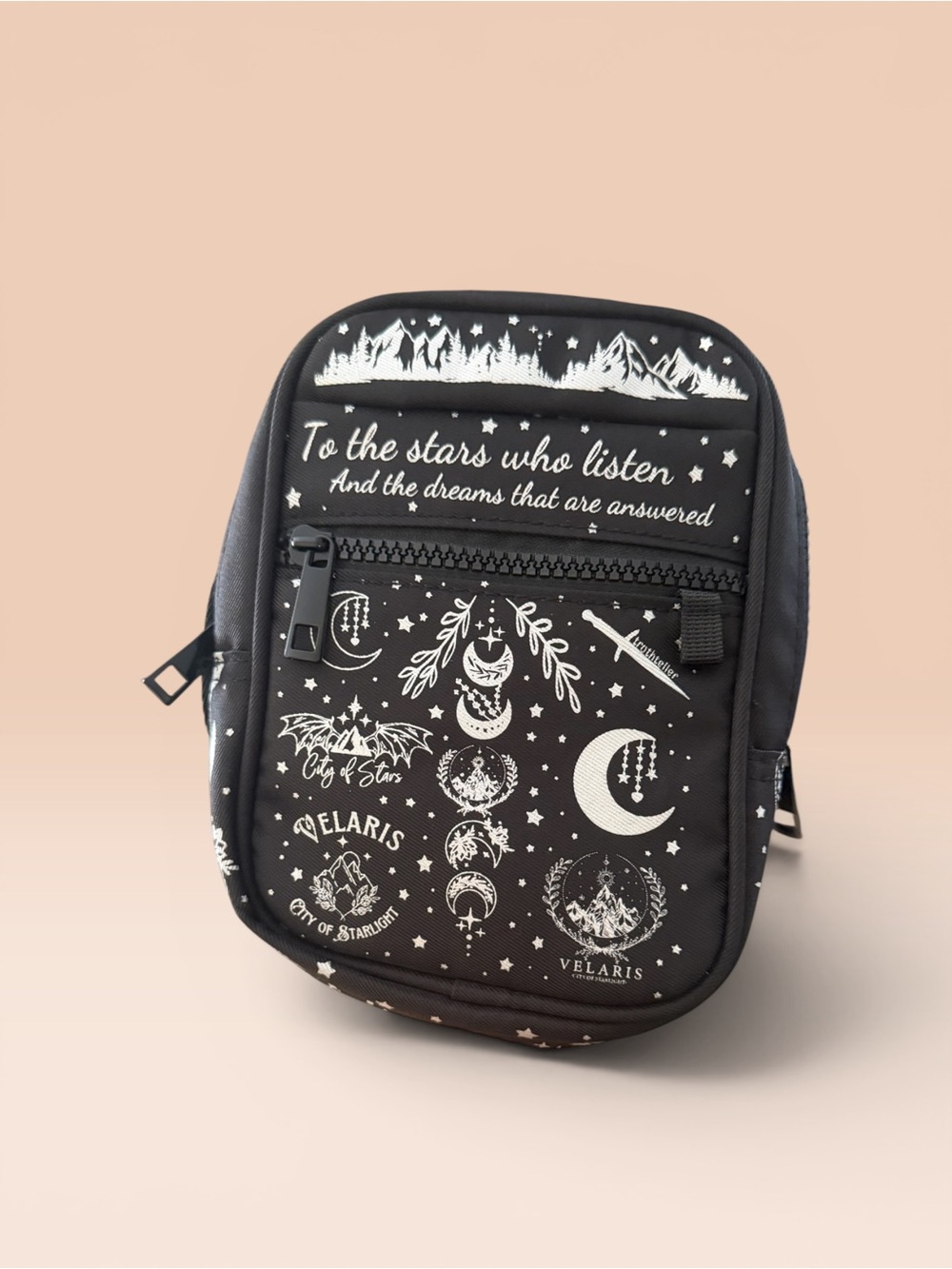 Aris Black Celestial Print Men's Belt Bag